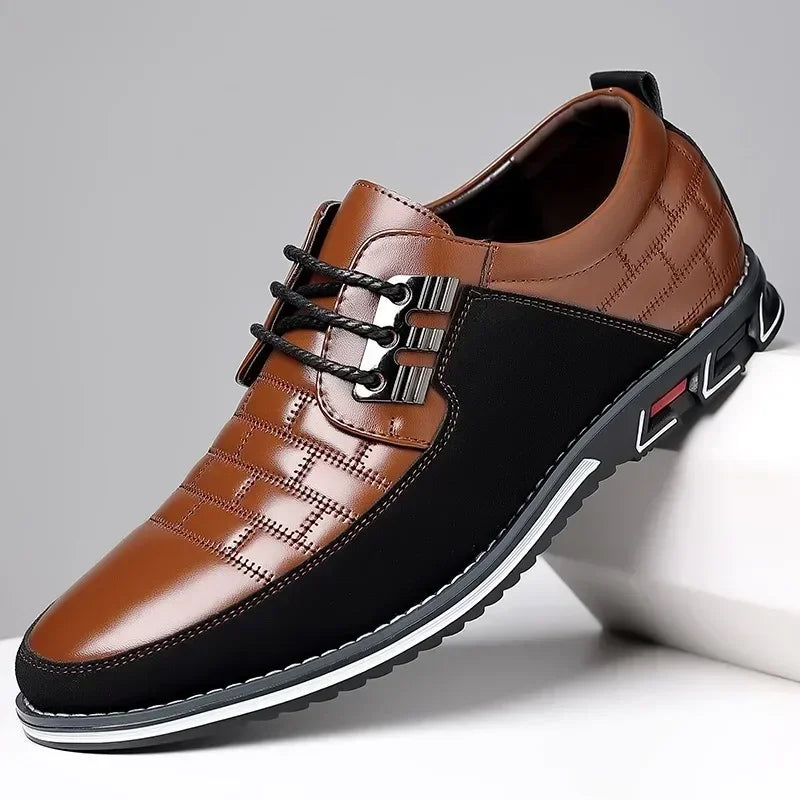 Freizeitschuhe für Herren – Klassische, atmungsaktive und genähte Abendschuhe aus Leder