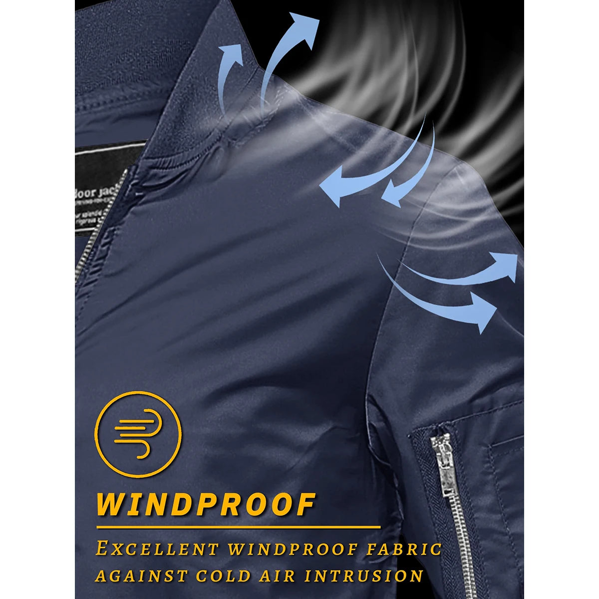 Men’s Bomber Style Jacket with Metallic Zippers