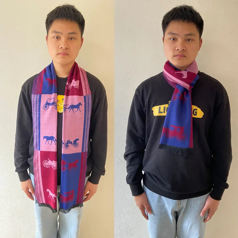 Men's Pashmina Scarf for Men, Wool Scarf for Winter.