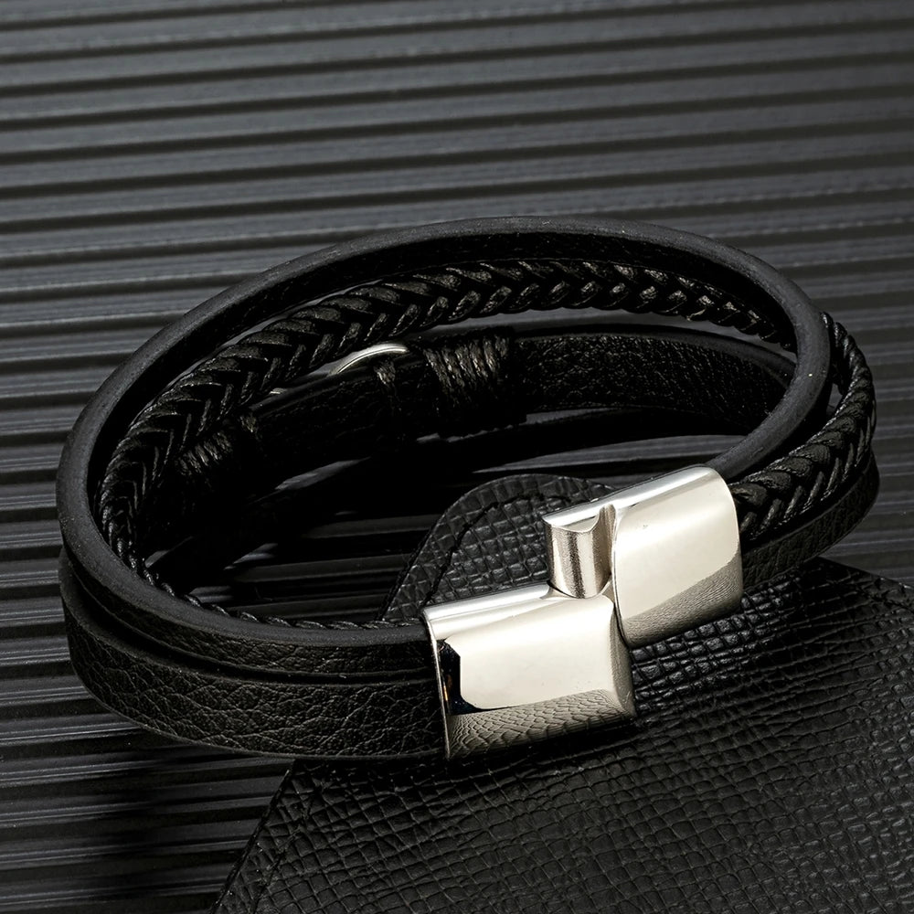 Classic Men Infinity Bracelet - Metallic Detail