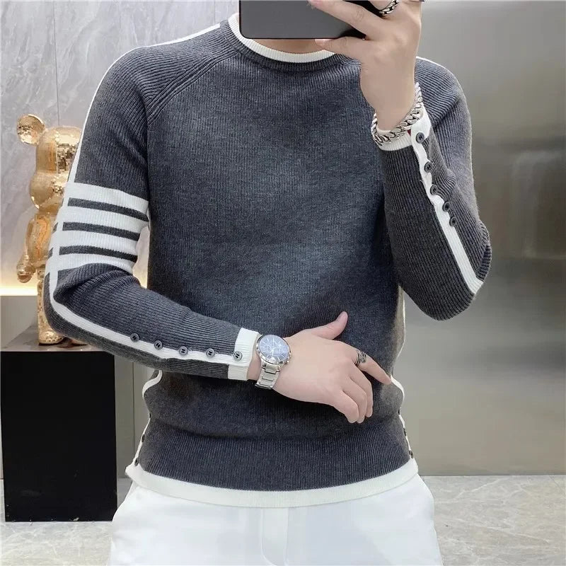 Men’s Slim Fit Knit Sweater – Minimalist Style with a Modern Touch