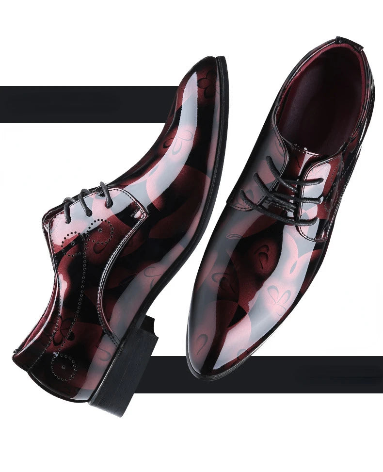 Luxuriöse Oxford-Schuhe für Herren – Retro-Blumendruck