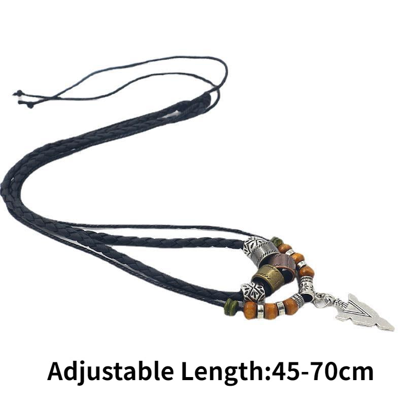 Men’s Tribal Necklace with Arrowhead Pendant