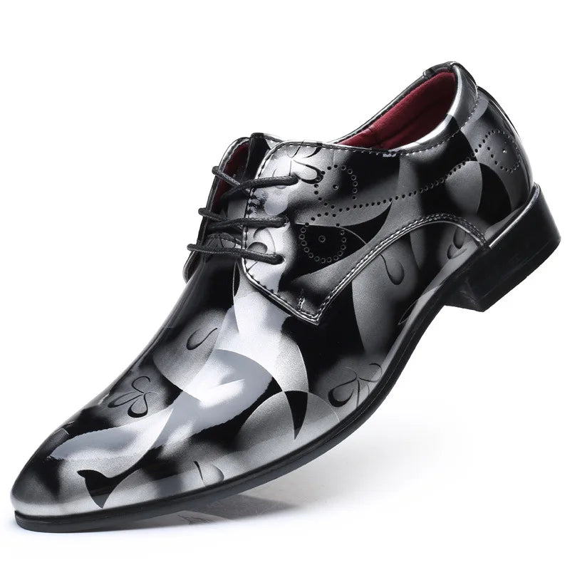 Luxuriöse Oxford-Schuhe für Herren – Retro-Blumendruck