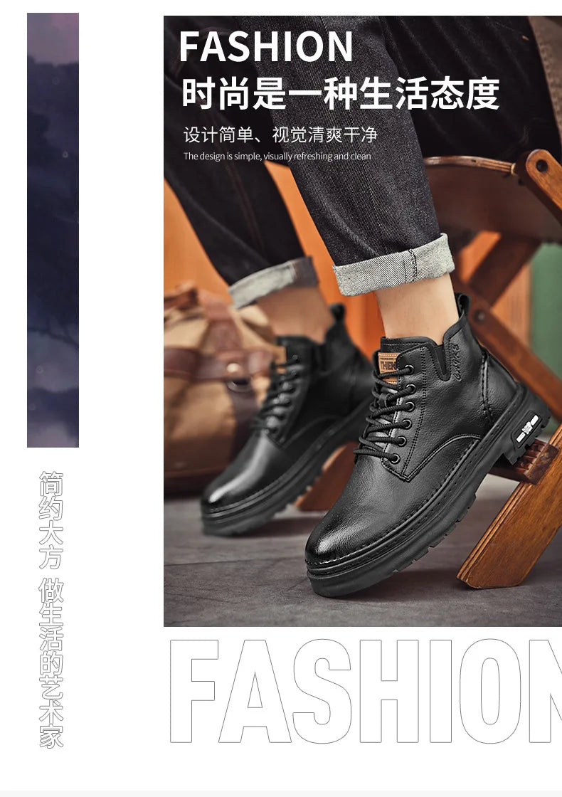 Luxuriöser Herrenstiefel – Britischer Retro-Stil, hochwertiges Lederschuhwerk