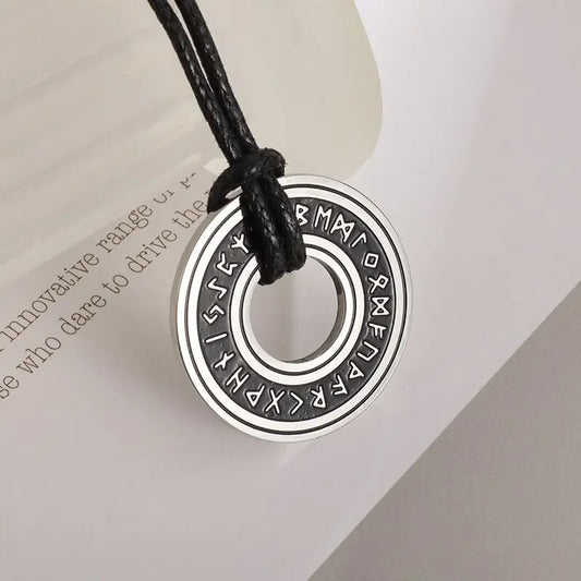 Viking Rune Circle Pendant Necklace