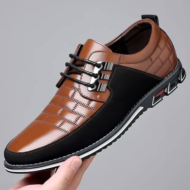 Freizeitschuhe für Herren – Klassische, atmungsaktive und genähte Abendschuhe aus Leder