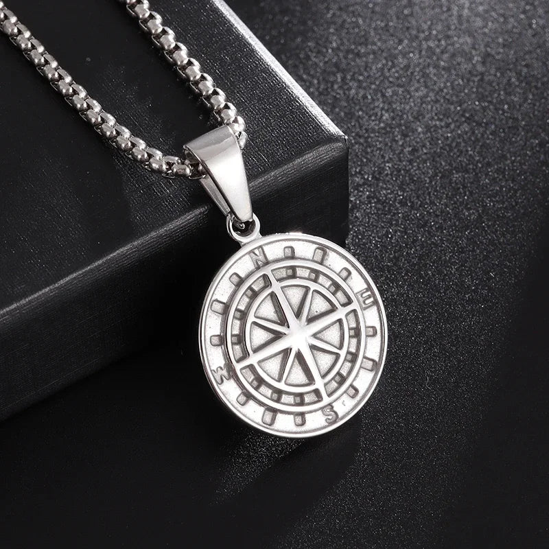Viking Rune Circle Pendant Necklace