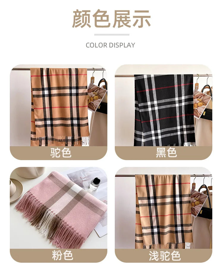 Classic Checkered Scarf with Fringes – Elegance and Comfort