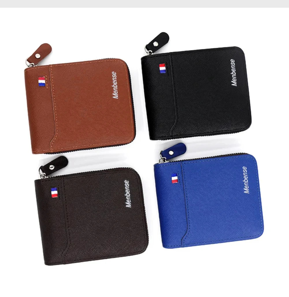 Compact Men’s Zip Wallet – Stylish & Secure