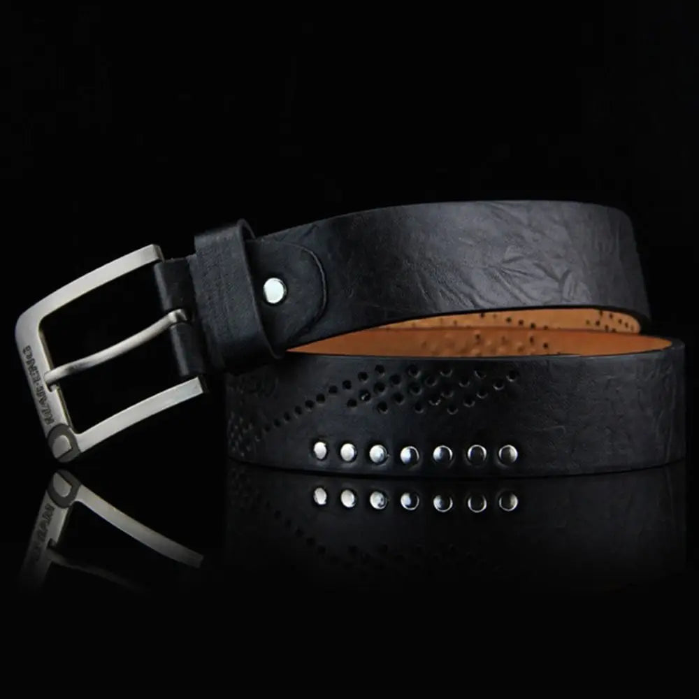 Men’s Casual Leather Belt with Classic Buckle – Durable and Versatile