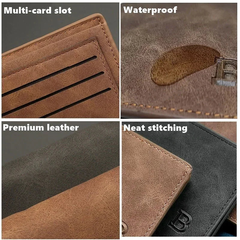 Men’s Vintage Leather Wallet – Slim and Timeless Design