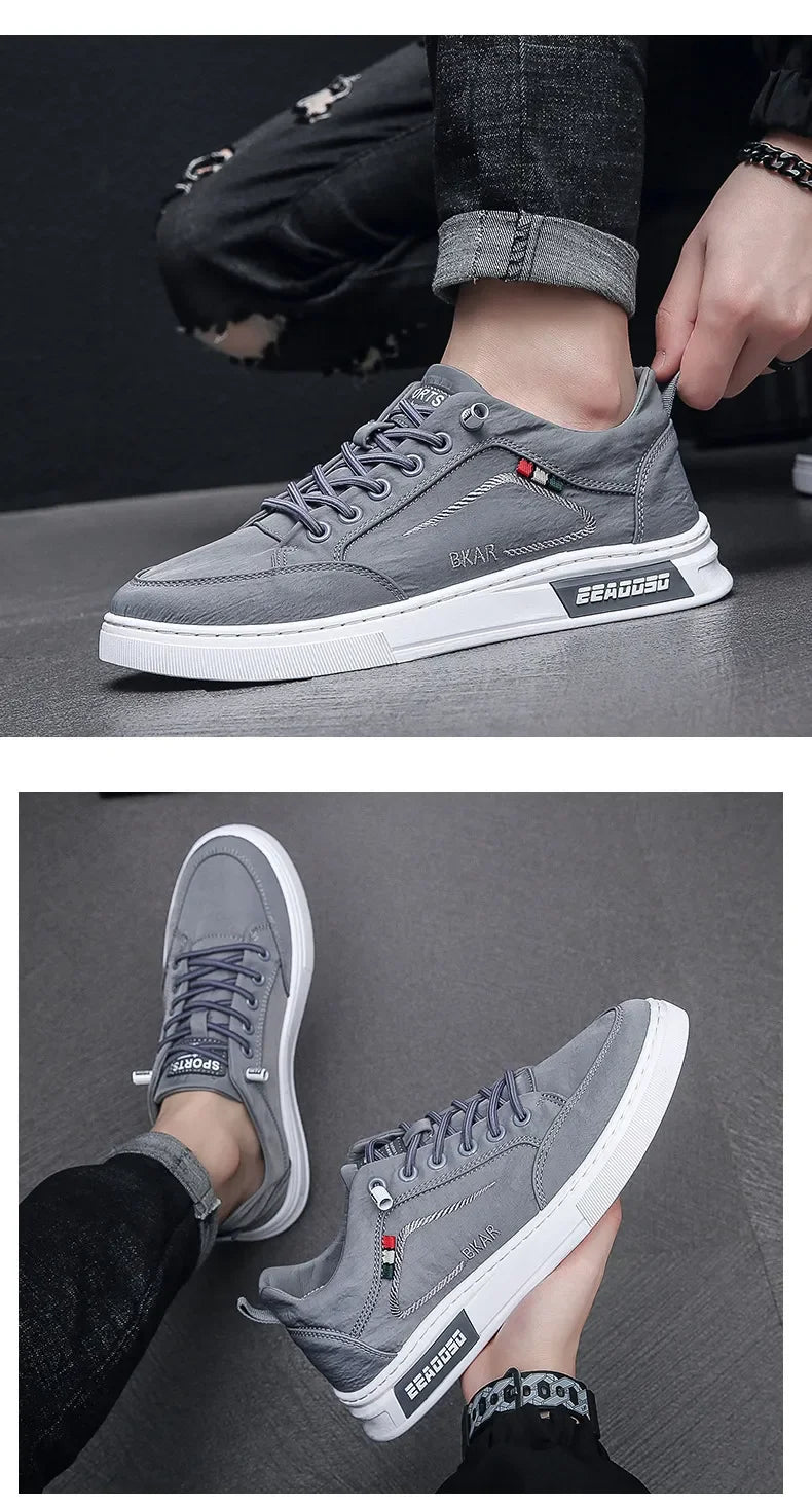 Men's Casual Lace-up Sneakers - Low and Modern Casual Shoes