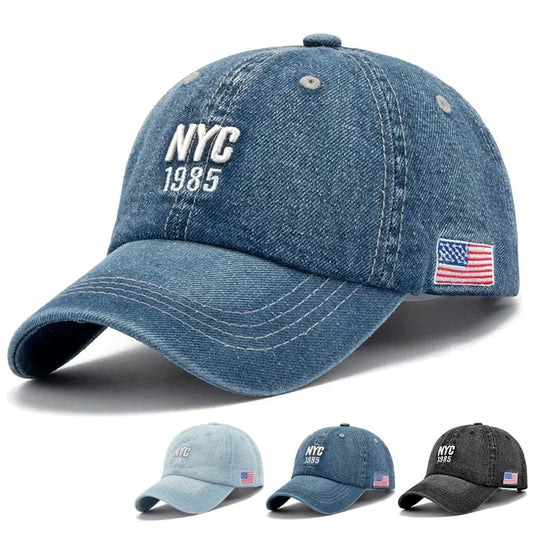 NYC Embroidered Denim Cap