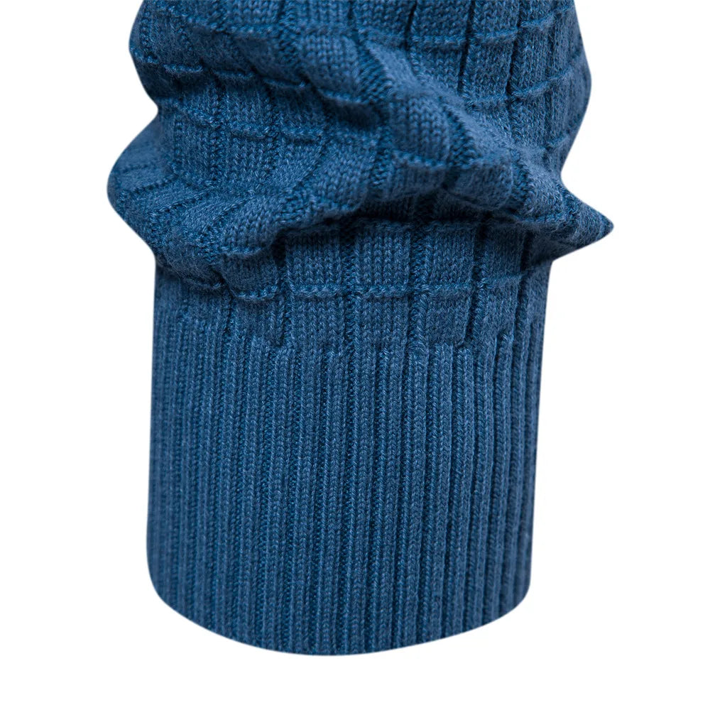 Men’s Cotton O-Neck Mesh Sweater – Solid Color, Winter and Autumn Basic Pullover
