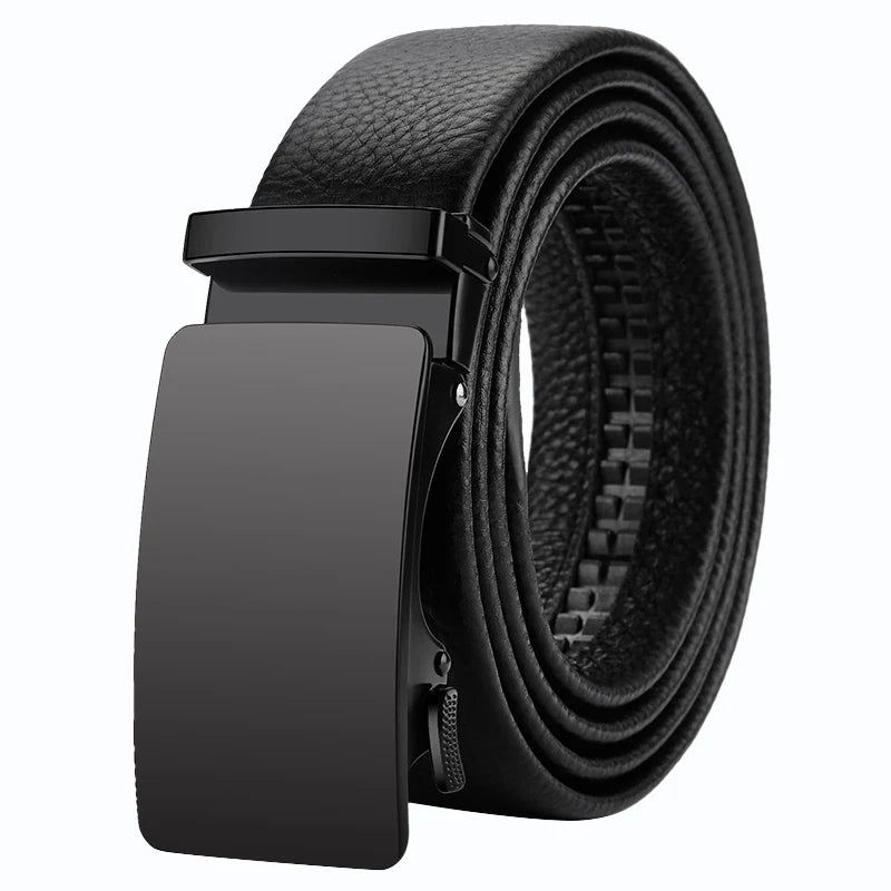Men's Genuine Leather Belt, Automatic Belt with Adjustable Waistband