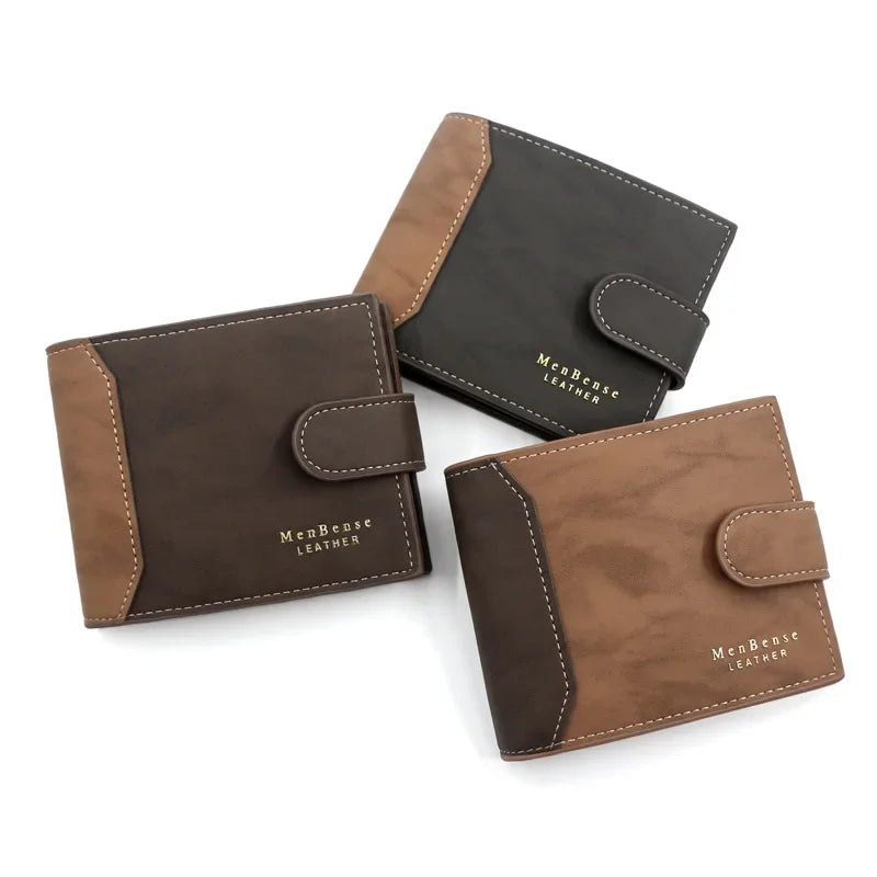 Bicolor Men’s Wallet with Magnetic Closure