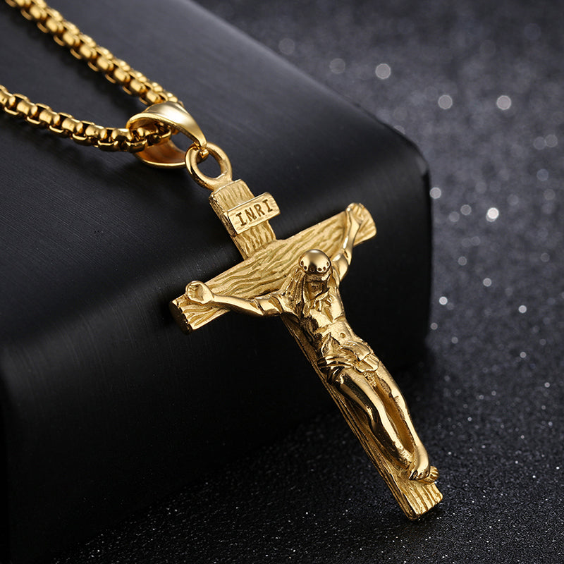 Religious Jesus Cross Stainless Steel Necklace For Men