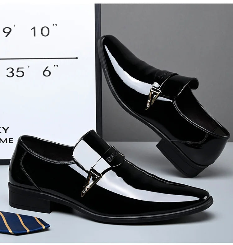 Herren Lackleder - Businessschuhe, Spitze Schuhspitze