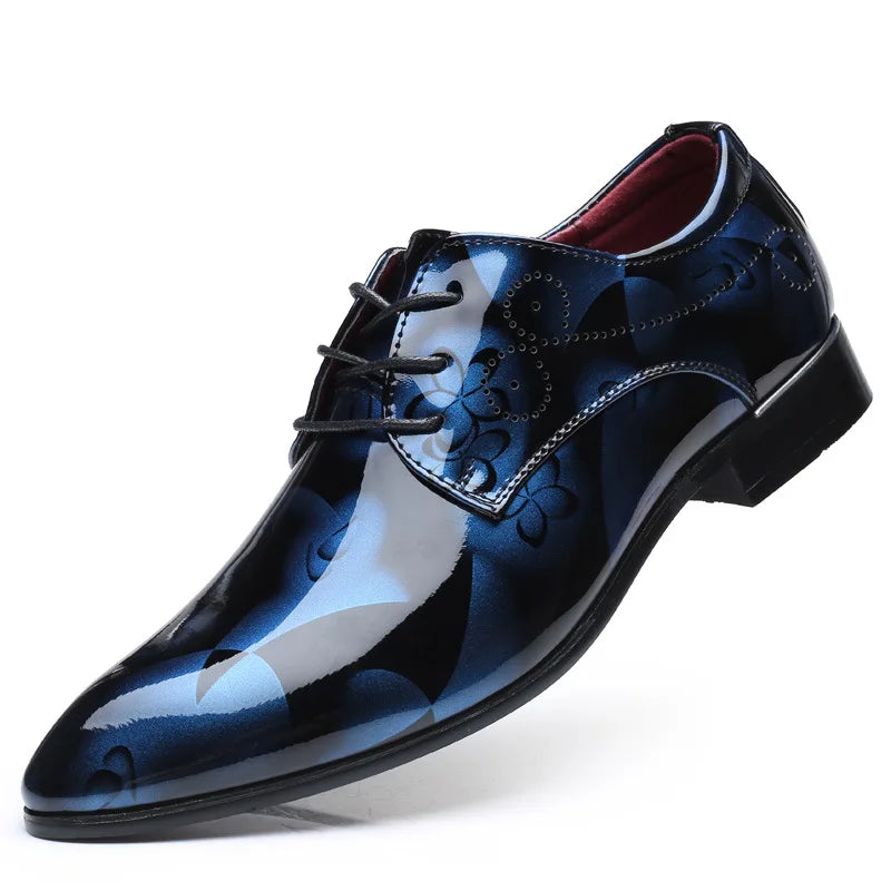 Luxuriöse Oxford-Schuhe für Herren – Retro-Blumendruck