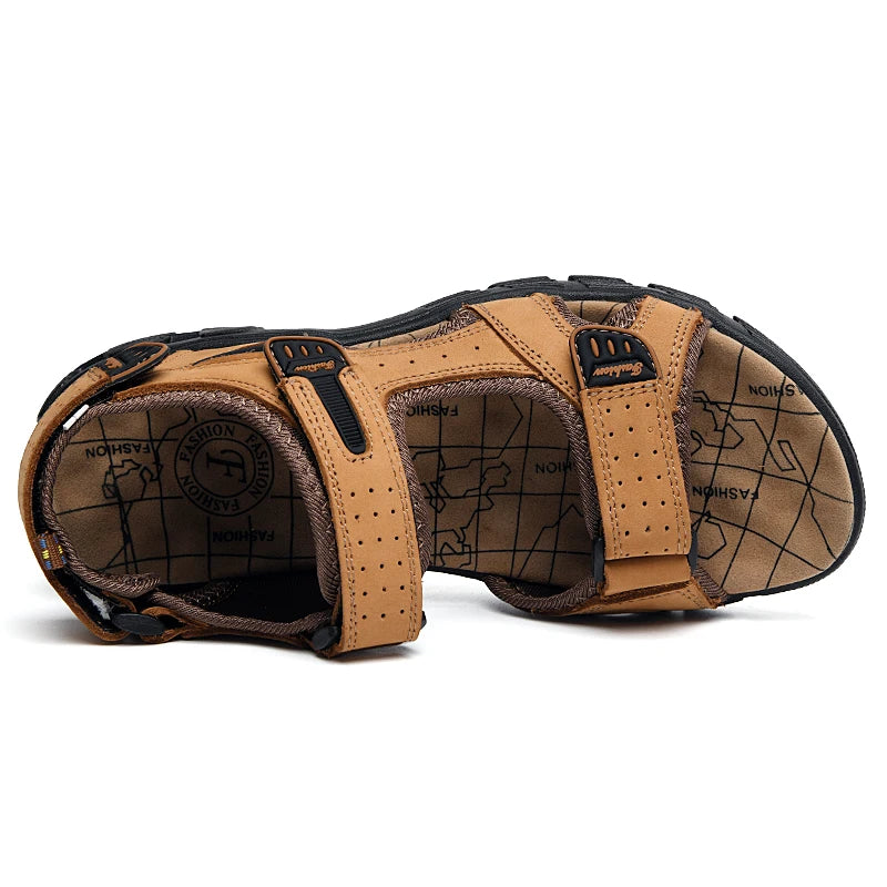 Klassische Herrensandalen aus echtem Leder – für den Sommer, lässige leichte Sandalen