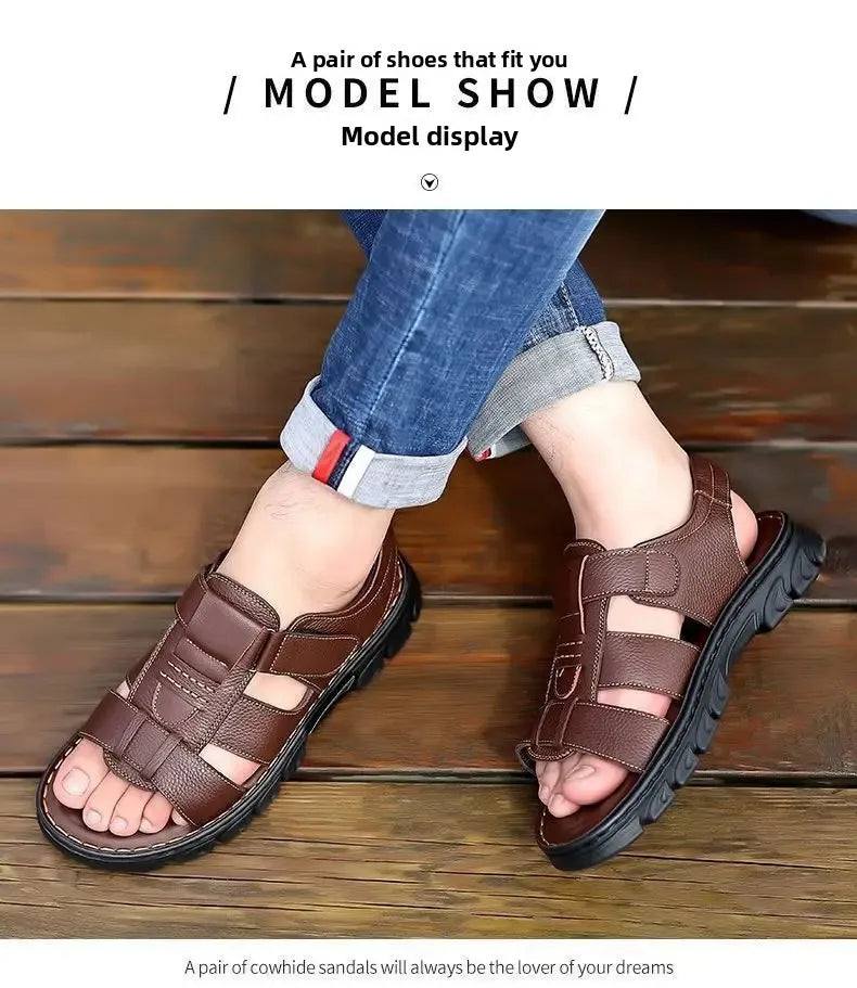 Herrensandalen – dicke Sohle, Obermaterial, wasserdicht, bequem