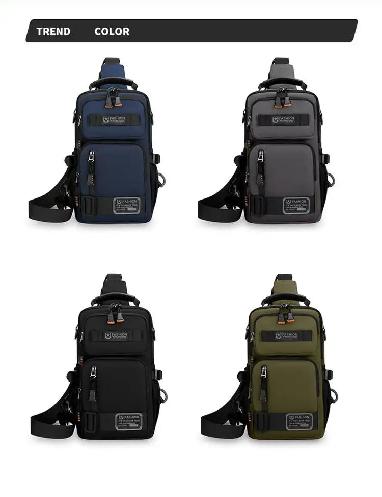 Tactical Crossbody Sling Bag for Men – Multi-Pocket Urban Chest Pack for Everyday Carry and Travel