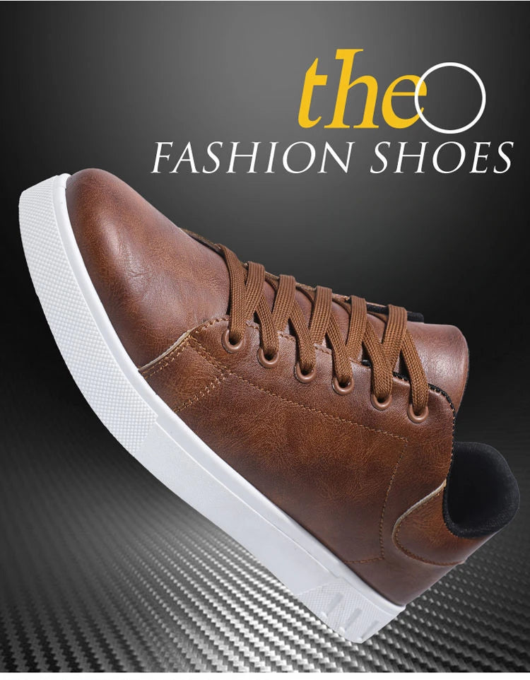 Men's Leather Shoes - Fashion Casual, Outdoor Sneakers