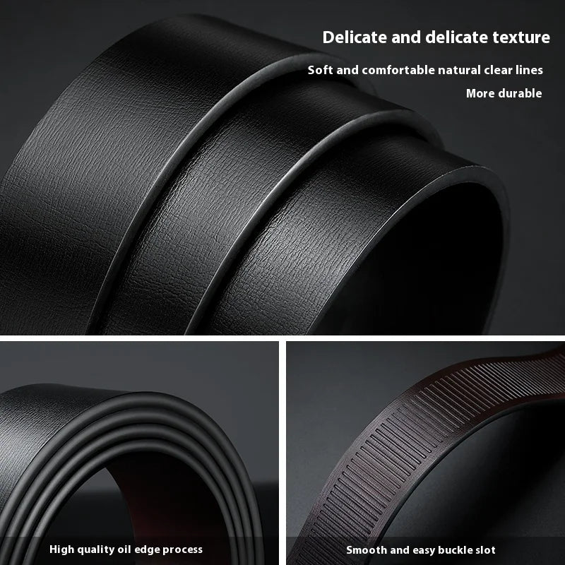 Men’s Leather Belt with Automatic Ratchet Buckle – Elegant and Adjustable