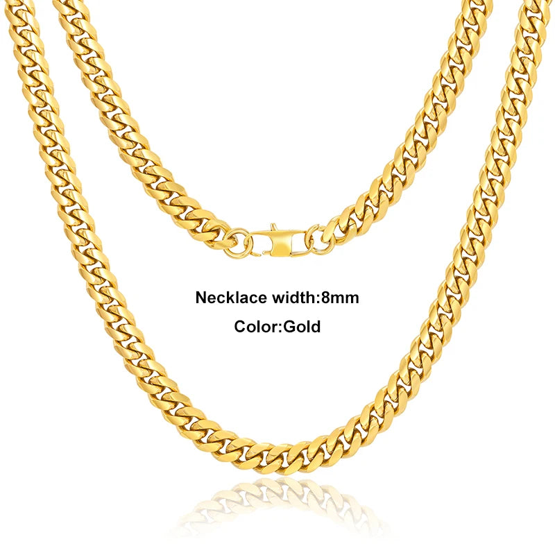 Men’s Stainless Steel Necklace – Cuban Link Style