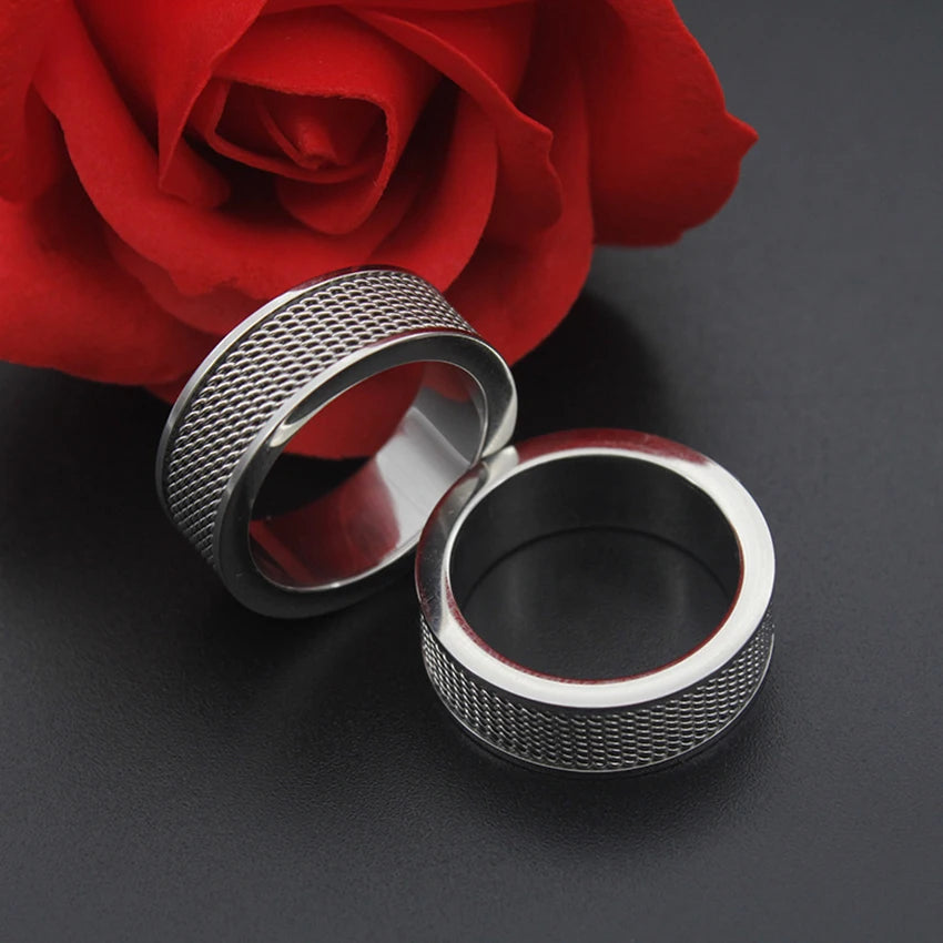 Industrial Mesh Ring – Modern Stainless Steel Band for Men