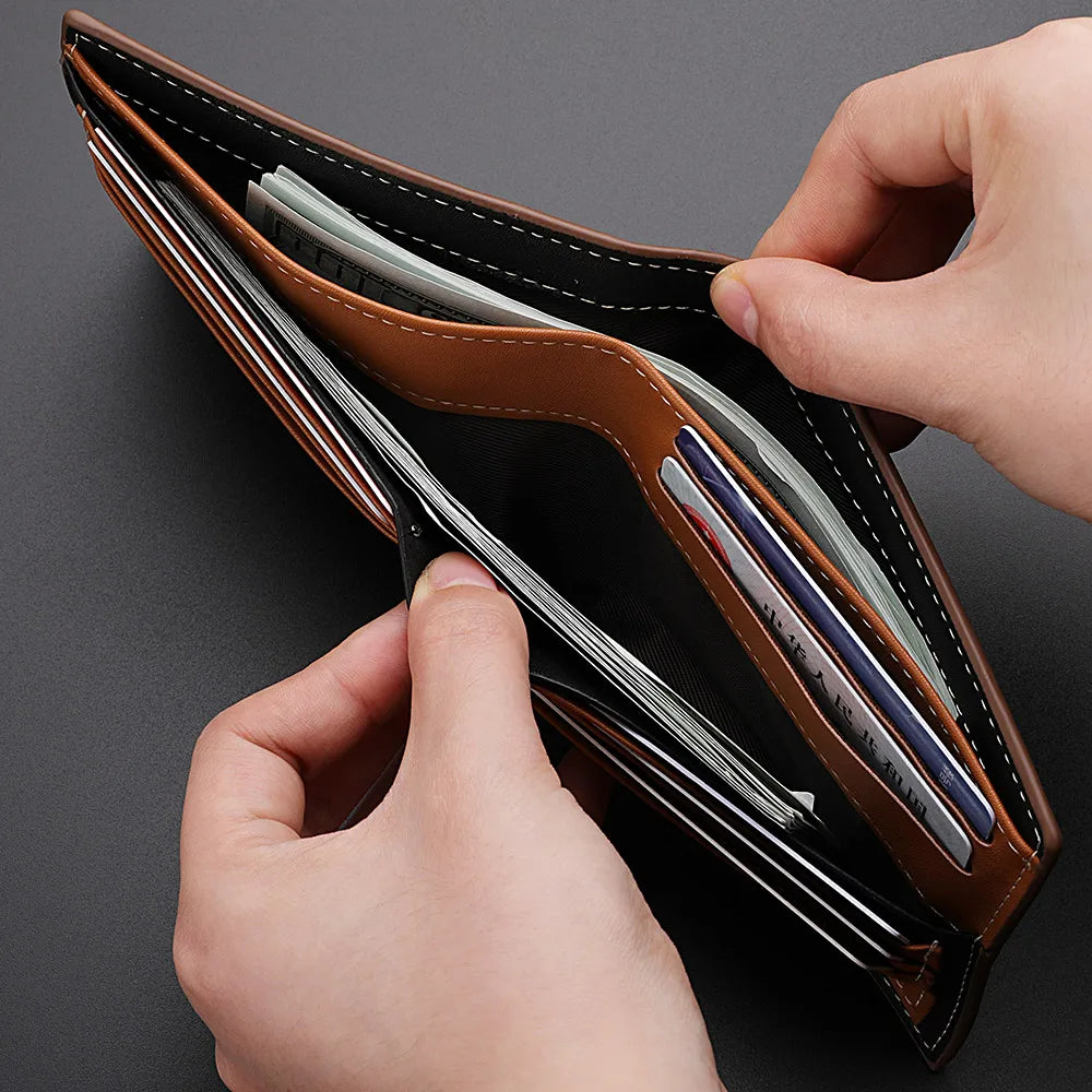 Men’s Premium Textured Wallet with Two-Tone Interior