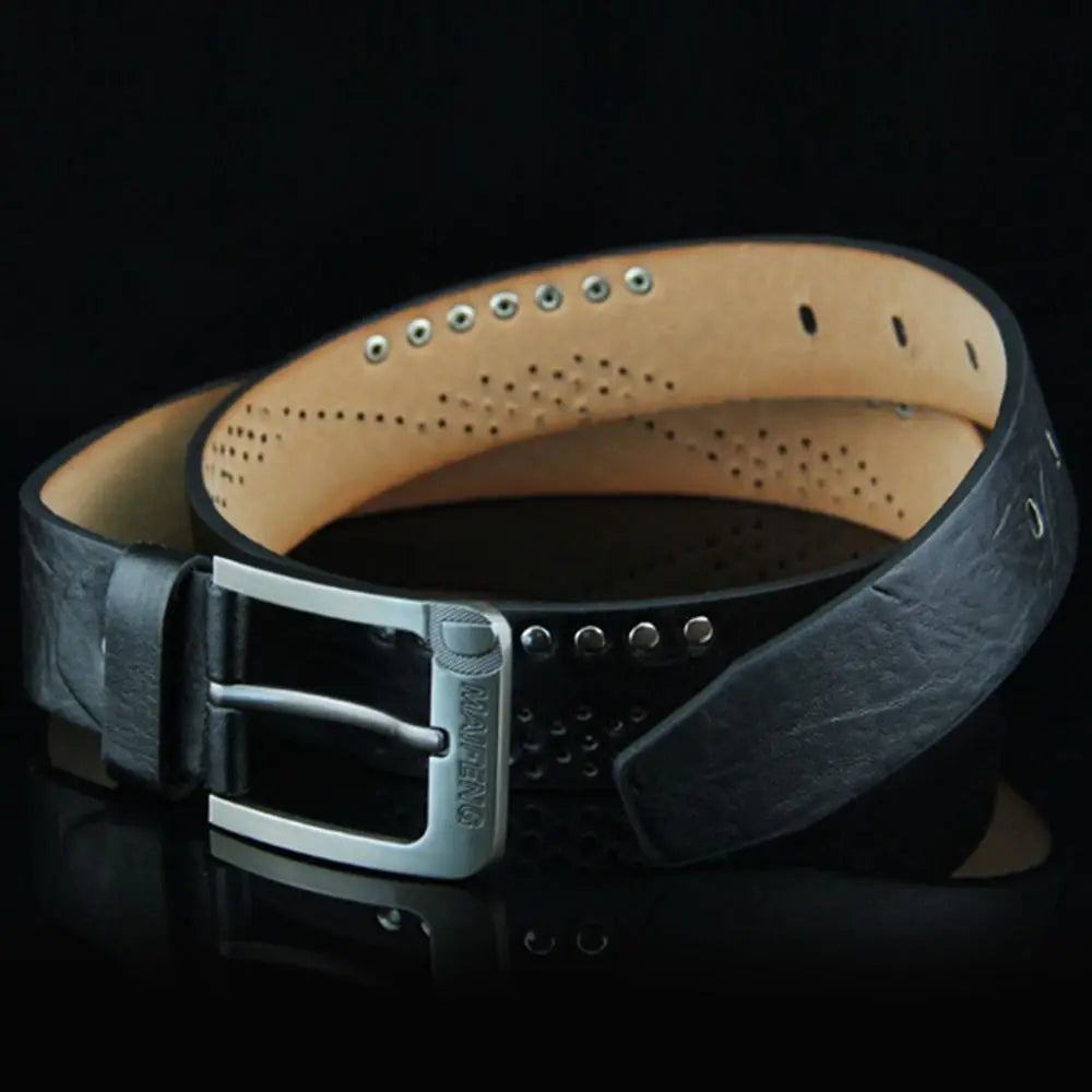 Men’s Casual Leather Belt with Classic Buckle – Durable and Versatile