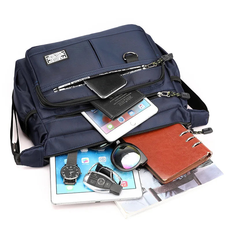 Men’s Crossbody Messenger Bag – Waterproof and Multi-Pocket Design