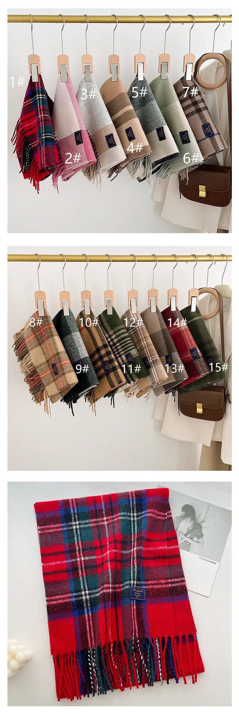 Classic Checkered Scarf with Fringes – Style and Comfort