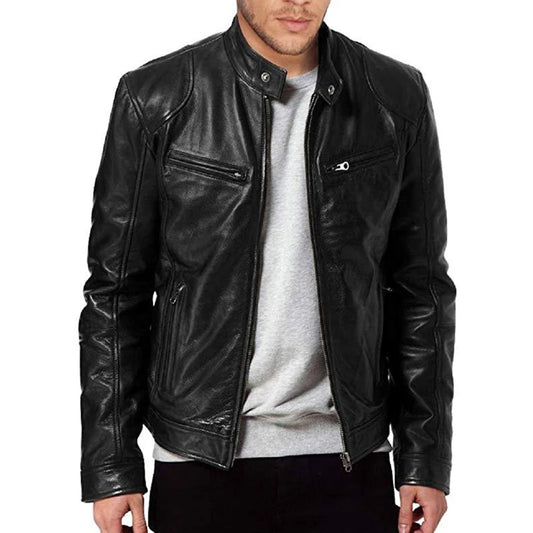 Men’s Faux Leather Biker Jacket