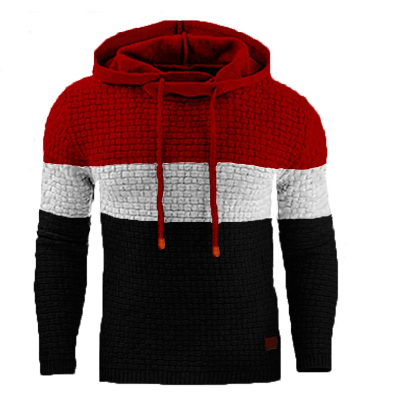 Men’s Textured Knit Pullover Hoodie – Stylish Comfort for Fall and Winter Looks