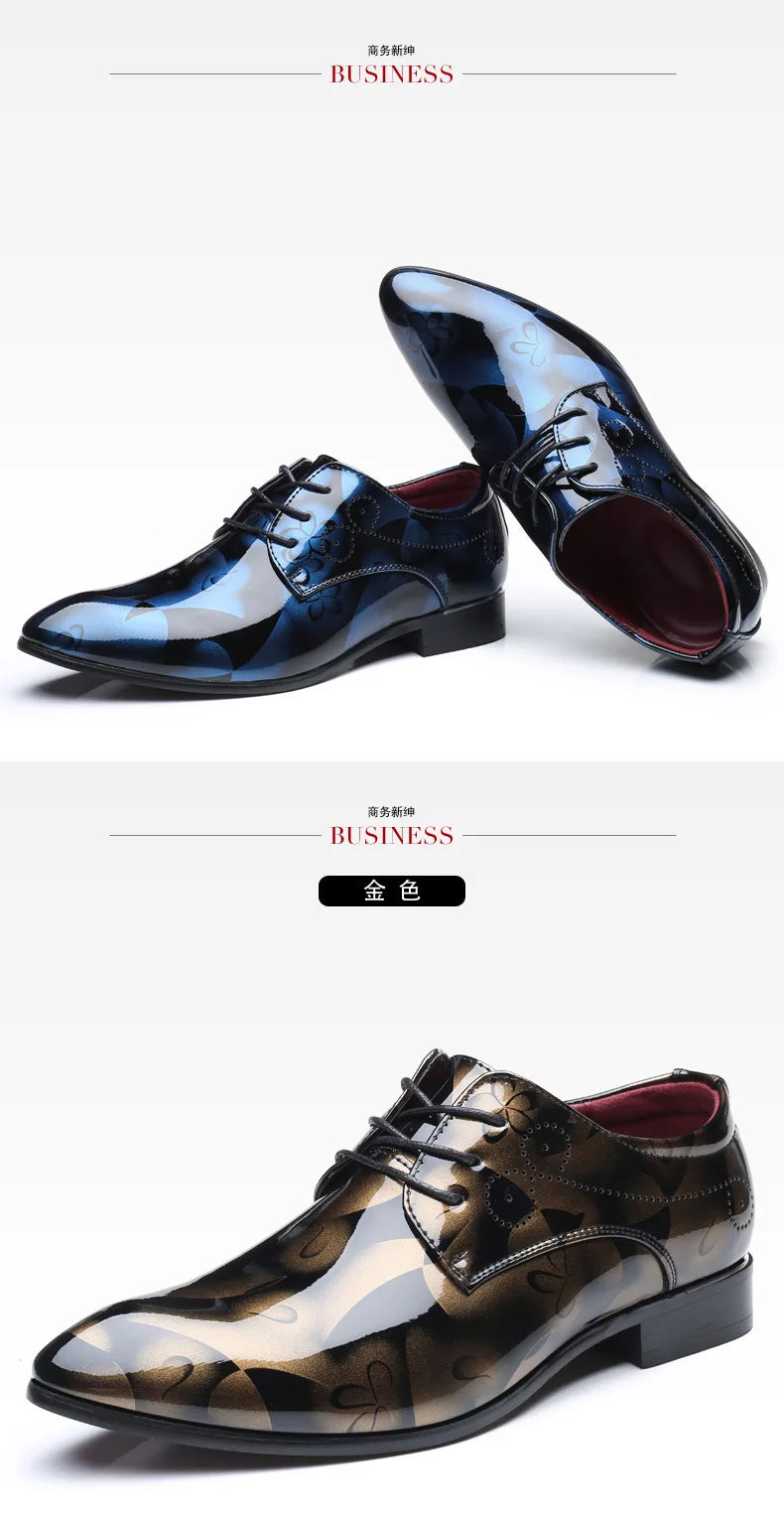 Luxuriöse Oxford-Schuhe für Herren – Retro-Blumendruck