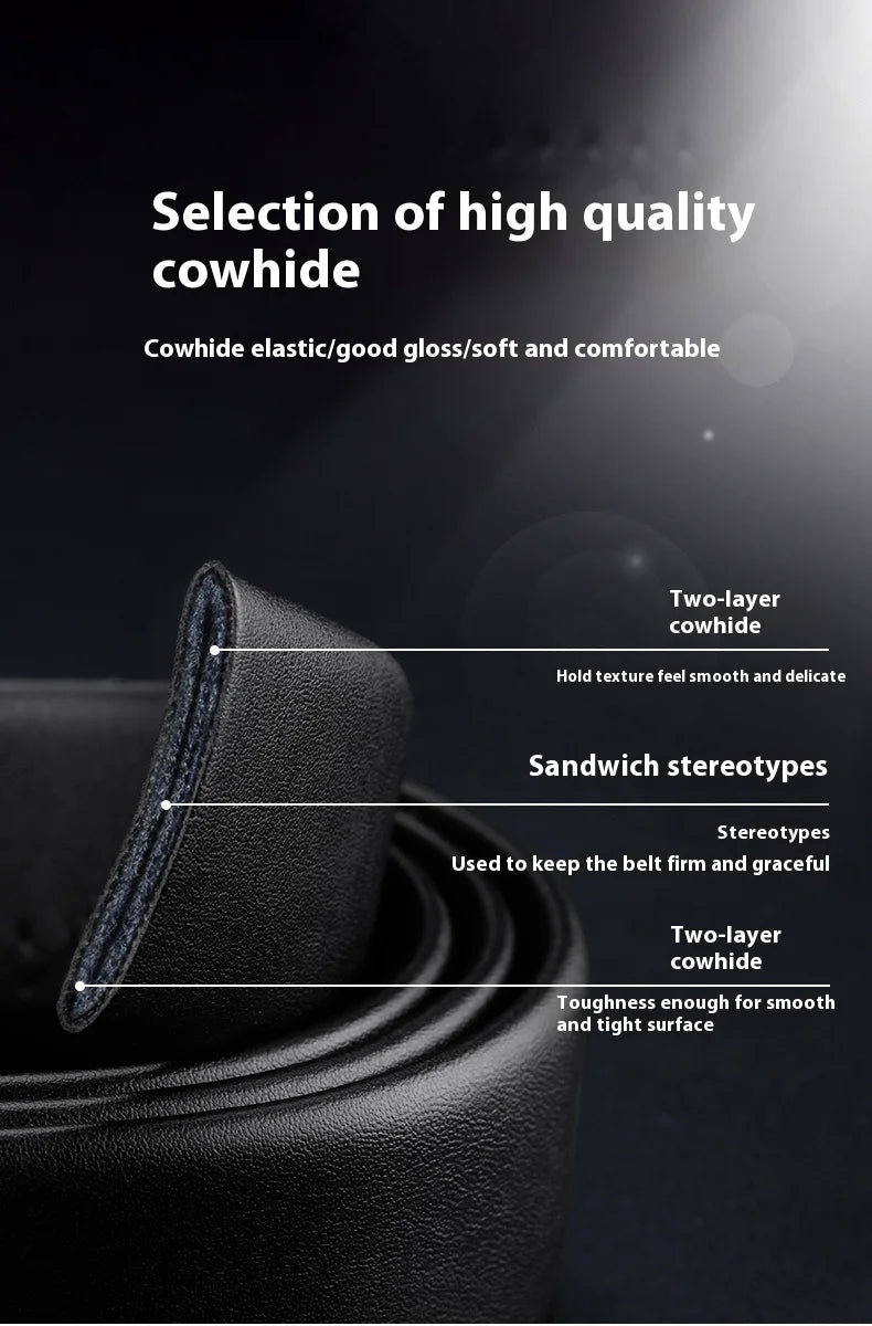 Men’s Automatic Leather Belt – Minimalist Buckle
