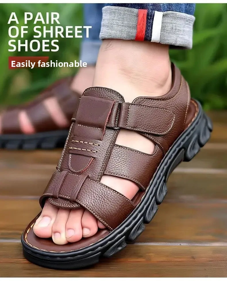 Herrensandalen – dicke Sohle, Obermaterial, wasserdicht, bequem