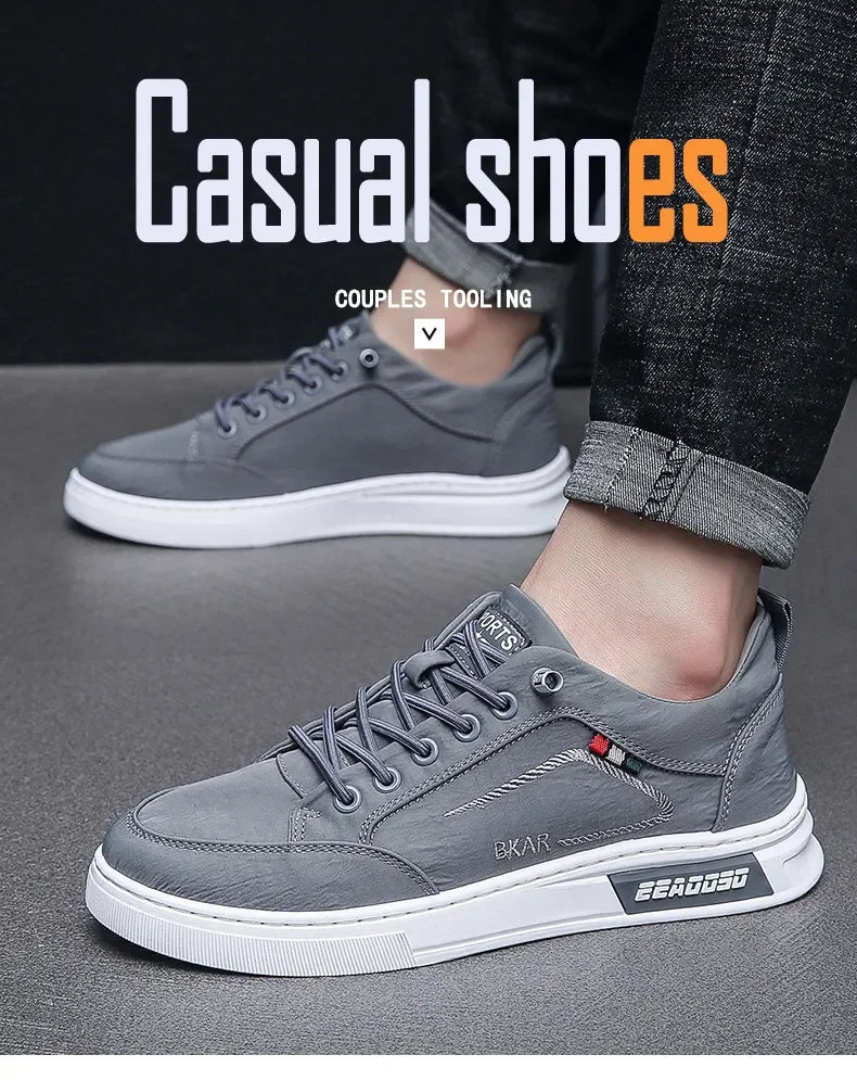 Men's Casual Lace-up Sneakers - Low and Modern Casual Shoes