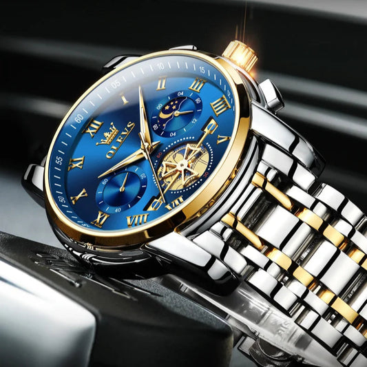 Luxury Men’s Skeleton Watch with Full Features