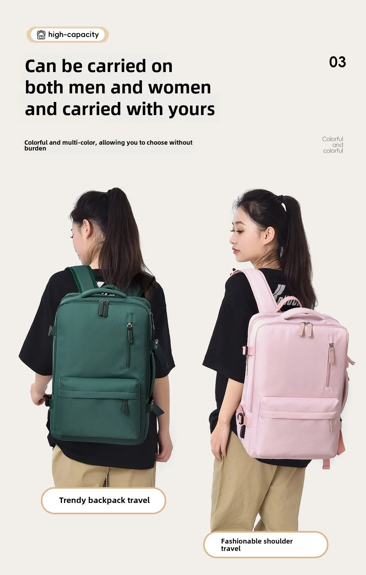Men’s Multifunctional Backpack – Expandable, Waterproof, and Large Capacity