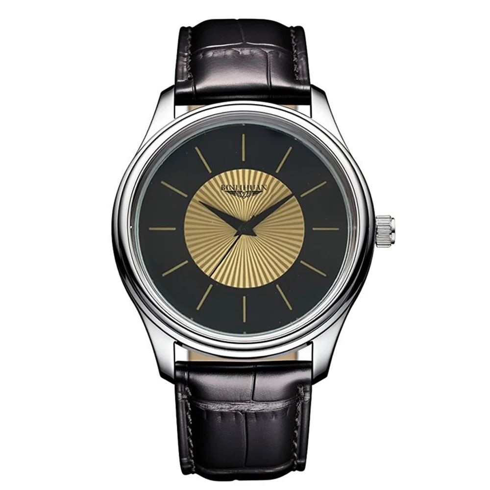 Luxury Brand Men's Business Waterproof Quartz Leather Wrist Watch