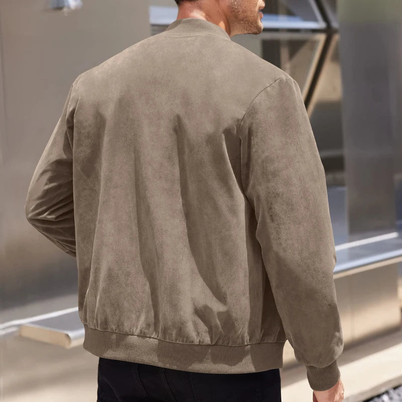 Men’s Minimalist Casual Jacket with Front Zipper Closure