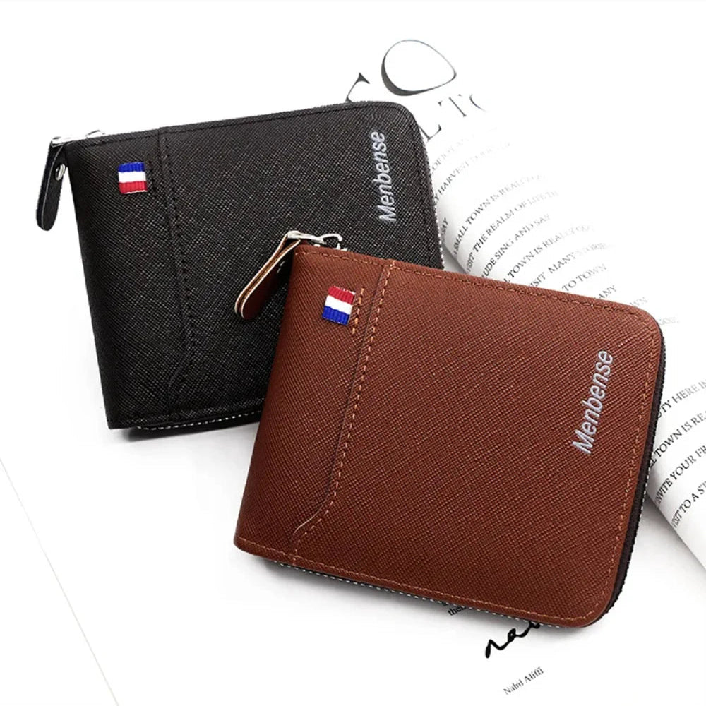Compact Men’s Zip Wallet – Stylish & Secure