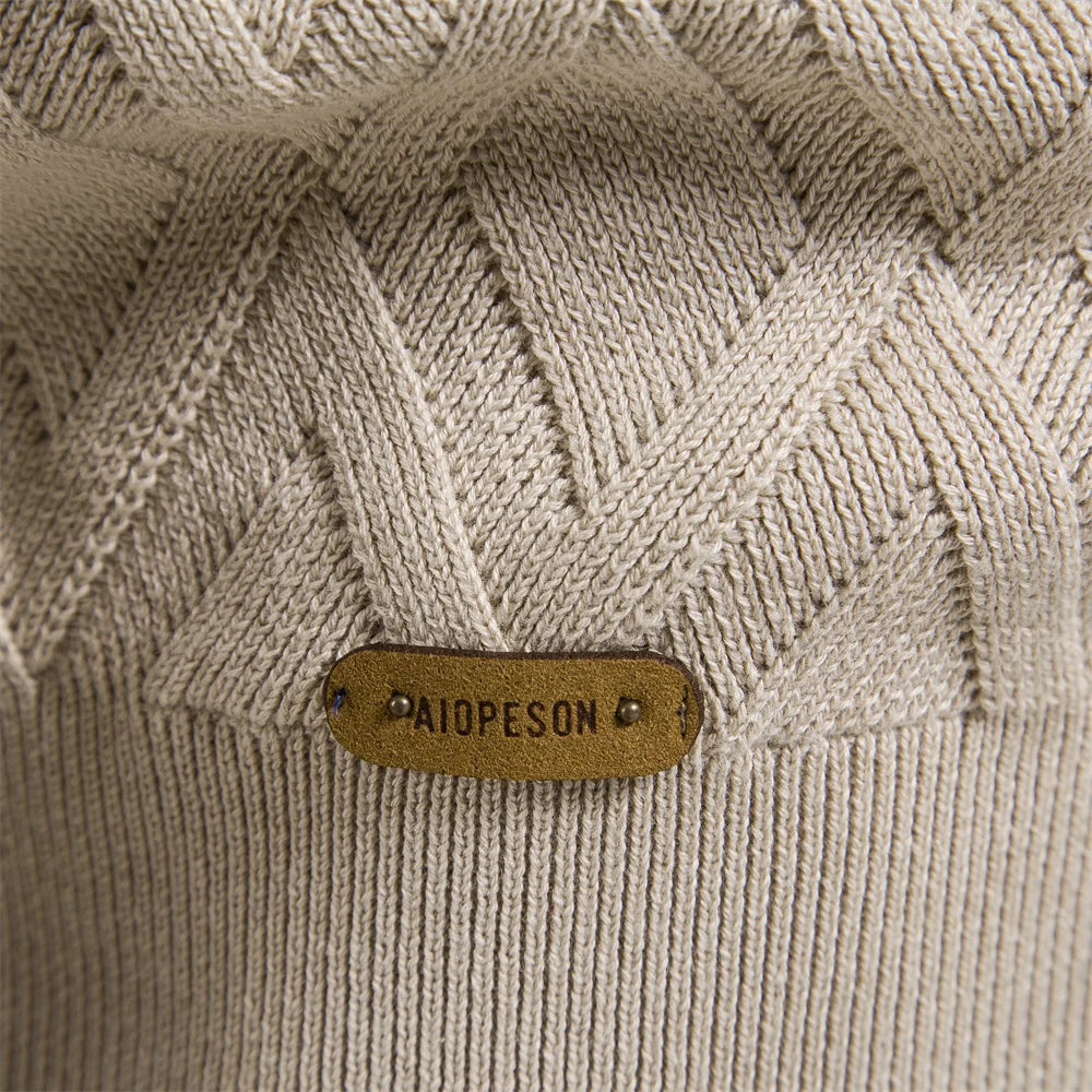 Men’s Diamond Knit Sweater – Subtle Elegance for Cold Days