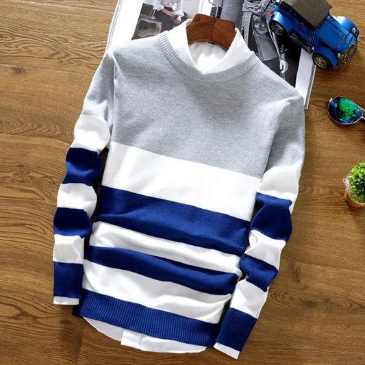 Men’s Striped Casual Sweater – Everyday Comfort and Style