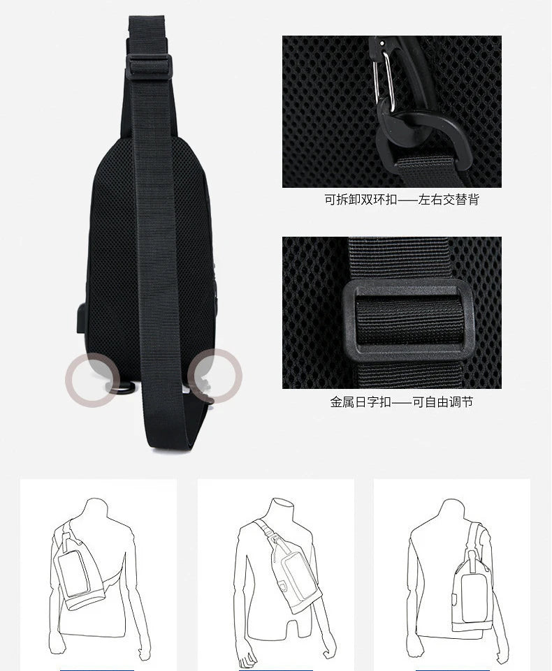 Men’s Sling Crossbody Bag – Compact, Modern, and Waterproof