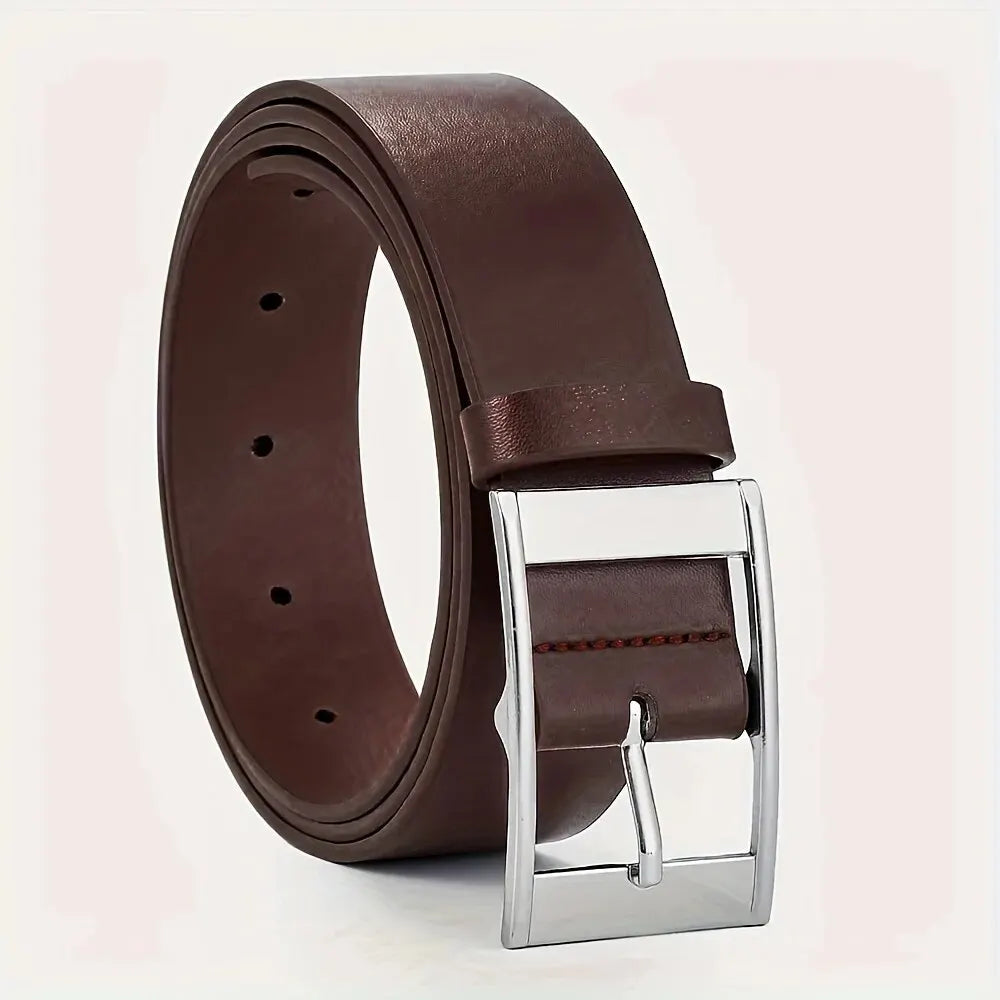 Men’s Leather Belt with Classic Buckle – Timeless and Versatile